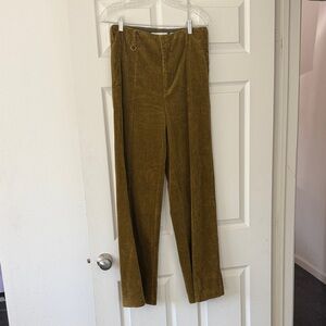Women’s Corduroy wide leg Pants - green/tan